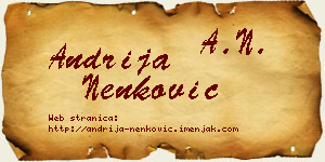 Andrija Nenković vizit kartica